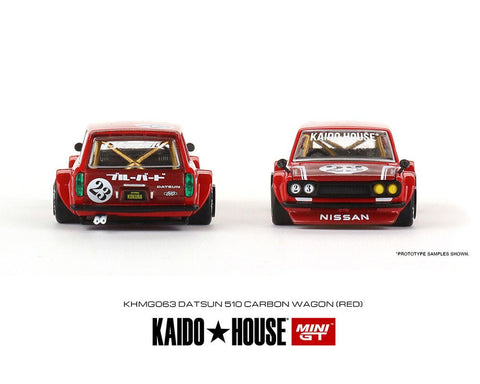 Nissan Datsun 510 Wagon Carbon Fiber V2 Red Kaido House x Mini GT - Big J's Garage