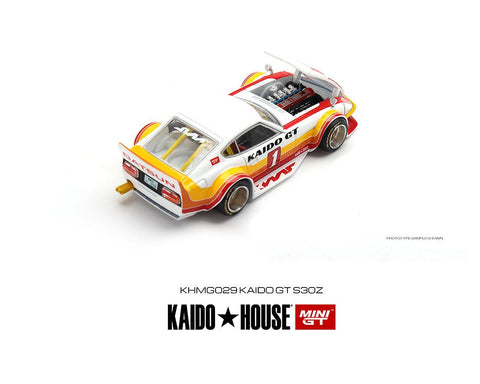 Nissan Fairlady Z GT V1 Red With White Kaido House x Mini GT - Big J's Garage