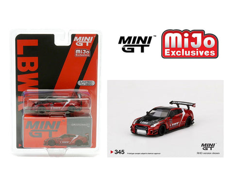 Nissan R35 GT LBWK Red Mini GT Mijo Exclusive - Big J's Garage