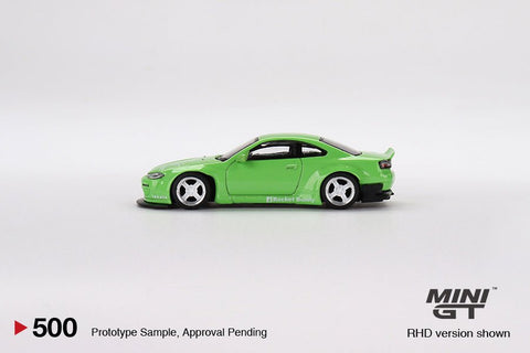 Nissan Silvia S15 Pandem in Green Mini GT Mijo Exclusives - Big J's Garage