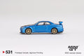 Nissan Skyline GT-R (R34) Top Secret Bayside Blue Mini GT Mijo Exclusive - Big J's Garage