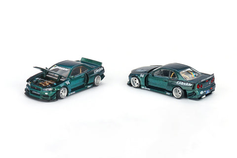 Nissan Skyline GT-R(R34) Kaido Works Greddy V1 Kaido House x Mini GT - Big J's Garage