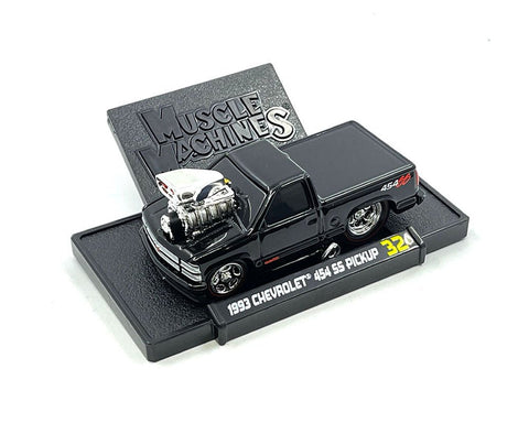 (Pre-Order) 1993 Chevrolet 454 SS Pickup Truck Black Muscle Machines Mijo Exclusives - Big J's Garage