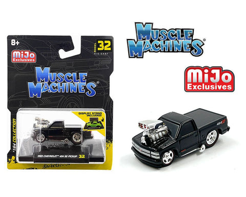 (Pre-Order) 1993 Chevrolet 454 SS Pickup Truck Black Muscle Machines Mijo Exclusives - Big J's Garage