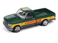 1993 Ford F-150 Truck w/Tow Dolly Mayflower Dark Green & Yellow Johnny Lightning - Big J's Garage