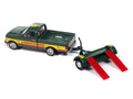 1993 Ford F-150 Truck w/Tow Dolly Mayflower Dark Green & Yellow Johnny Lightning - Big J's Garage