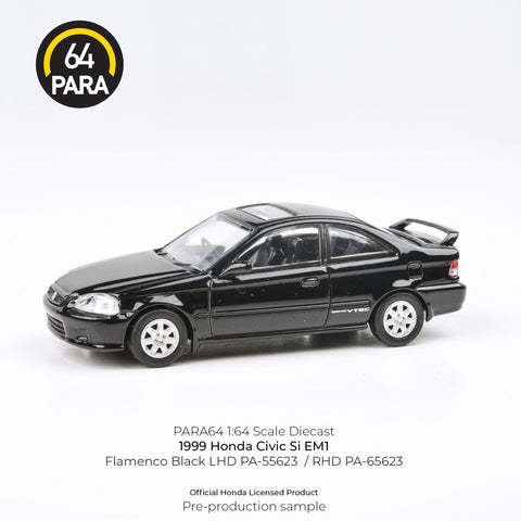 (Pre-Order) 1999 Honda Civic Si EM1 Flamenco Black RHD Para64 - Big J's Garage