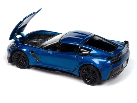 (Pre-Order) 2019 Chevrolet Corvette C7 Z06 with Z07 Performance Package NEW TOOLING Elkhart Lake Blue Metallic Auto World - Big J's Garage