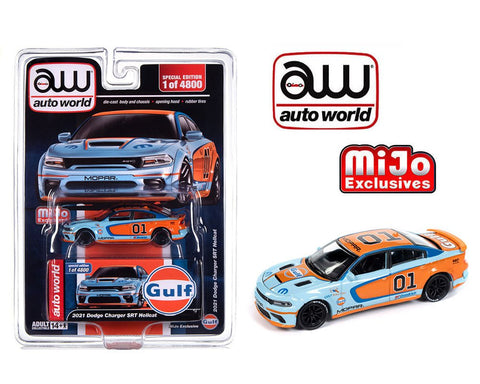 2021 Dodge Charger SRT Hellcat GULF Livery Auto World Mijo Exclusives - Big J's Garage