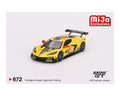 (Pre-Order) Chevrolet Corvette C8R Racing Cars with Western Star Transporter Mini GT Mijo Exclusive - Big J's Garage