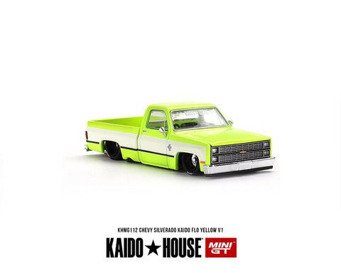 (Pre-Order) Chevy Silverado Kaido FLO Yellow V1 Kaido House x Mini GT - Big J's Garage