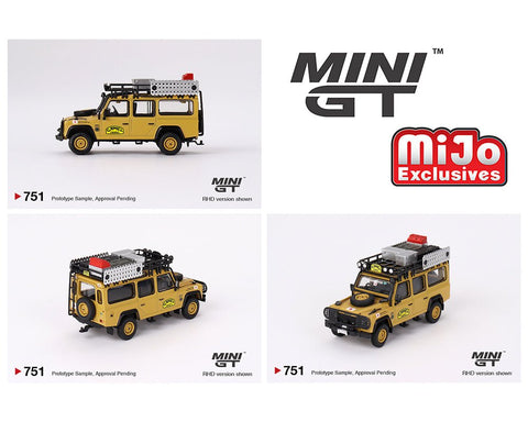 (Pre-Order) Land Rover Defender 110 1989 Camel Trophy Amazon Team Japan Mini GT Mijo Exclusives - Big J's Garage