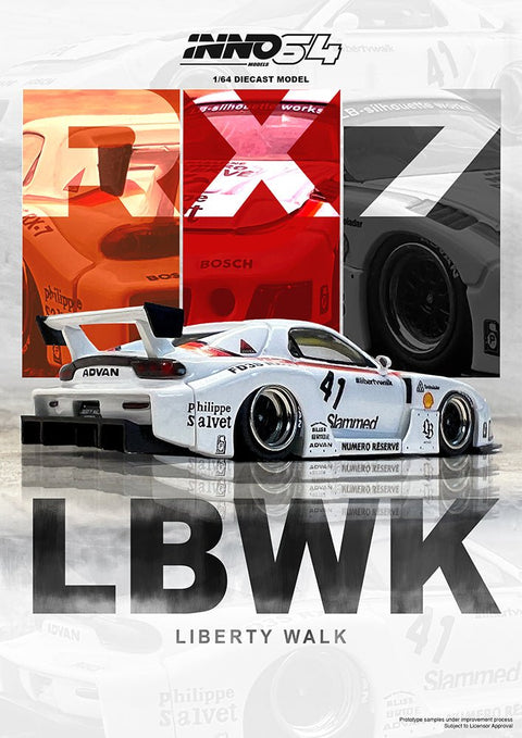 (Pre-Order) Mazda RX7 (FD3S) LB-Super Silhouette LBWK Shell White Inno 64 - Big J's Garage