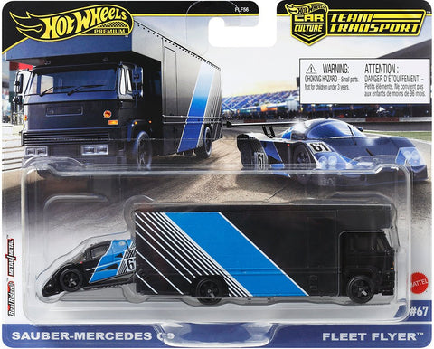 (Pre-Order) Mercedes-Benz Sauber C9 With Fleet Flyer Hot Wheels Team Transport - Big J's Garage