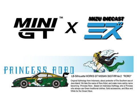 (Pre-Order) Nissan Silhouette Works 35GT GT-R (R35) Ver. 2 ' Princess RORO' Mini GT x Mizu Diecast - Big J's Garage