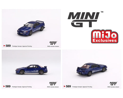 (Pre-Order) Nissan Skyline GT-R Top Secret VR32 Blue Metallic Mini GT Mijo Exclusive - Big J's Garage